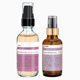 LilaLavanda – Kit Antiedad Piel Madura: AHY + SPM – 59+28 ml | Ácido hialurónico y té verde para hidratar + aceites reafirmantes para elasticidad y humectación profunda – rutina en dúo