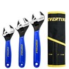 Evertools 3-Piece Adjustable Wrench Set | 6", 8", & 10"
