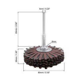 sourcing map Abrasive Cloth Flap Wheel Sanding Star 1/4-Inch Shank for Woodworking Root Carving Furniture Polishing 120 Grit
