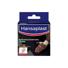 Hansaplast Robustes Sporttape (2,5 cm x 10 m), stark haftendes Tape hilft bei der Vermeidung von Verletzungen, latexfreies Sport Tape bietet Unterstützung für Gelenke, Weiß