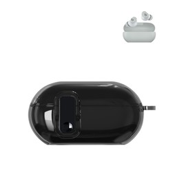 Compatible with Beats Solo Buds-Ear Headphones，True Wireless Noise Cancelling Earbuds,Clear Soft TPU Full Body Shockproof Protective Cover with Lanyard,Transparent Black