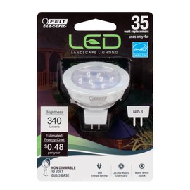 Feit Electric LED MR16 Halogen Bulb, 35W Equivalent, GU5.3 Bi-Pin Base, Non-Dimmable, 340 Lumens, 3000K Warm White, Track Light Bulbs for Landscaping, 22-Year Lifetime, BPLVFMW/830CA/6, 6 Pack