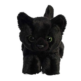 Aurora® Adorable Mini Flopsie™ Twilight Cat™ Stuffed Animal - Playful Ease - Timeless Companions - Black 8 Inches