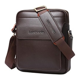 Leathario Crossbody Bag For Men Vegan Leather Shoulder Messenger Purse Sling Satchel Bag For Work Business Travel