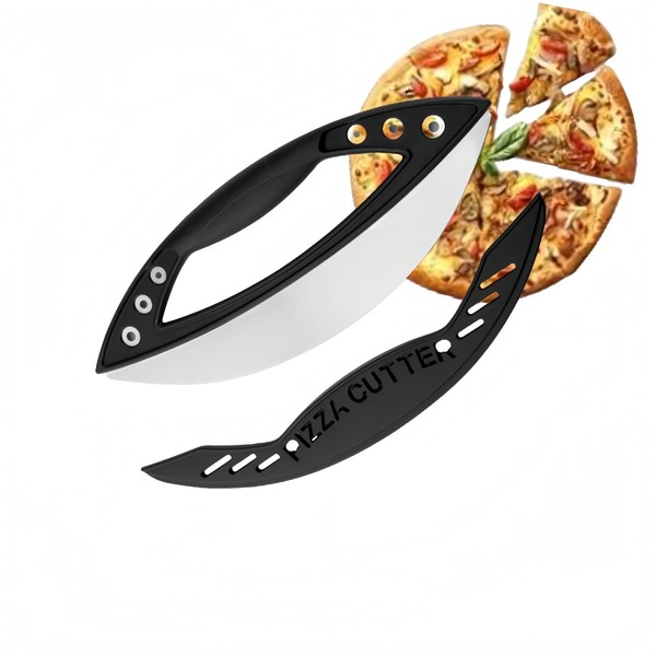 WQHLONGBO 12" Premium Pizza Cutter with Cover,Food Vegetable Chopper,Practical Kitchen