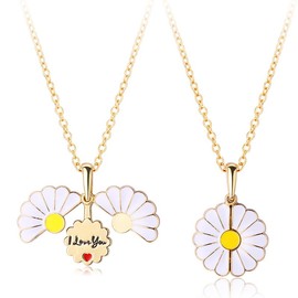 Daisy I Love You Necklace for Girls Women Gold Inspirational Locket Flower Daisy Necklace Gifts for Daisy Lovers Birthday Christmas Xmas Gifts for Daughter Granddaughter Girlfriend Sister Best Friend Presents