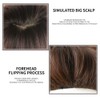 22 Inch Long Brown Straight Wig with Bangs Synthetic Wig