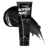JusArt Acrylic Paint Black Tubes 250ml (8.45 oz), Non Toxic