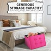 LINMAGCO Storage Ottoman Folding Foot Stool Velvet Foot Rest with
