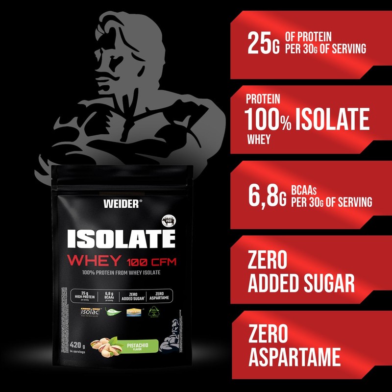 Weider Isolate Whey 100CFM (420g) Pistachio Flavour, Protein 100% Isolate