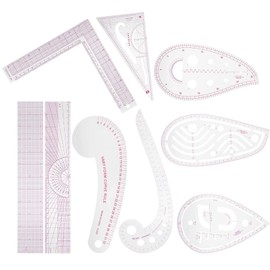 9Pcs Sewing Ruler, French Curve Comma Ruler Measure Sewing Supplies for DIY Sewing Cutting Pattern Making and Tailors