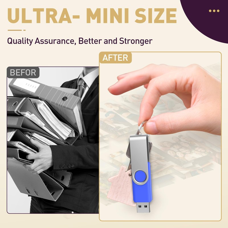 Pack of 10 USB Sticks 512 MB Memory Stick Foldable