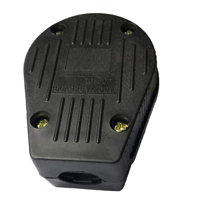 Power Plug 50 Amp, 125/250-Volt, Plug, Industrial-Strength Straight Blade Angled