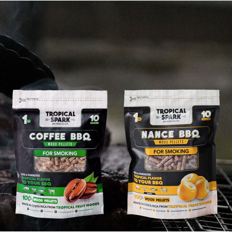 Tropical Spark Wood Pellets | Perfect for BBQ, Smoking, Grilling,
