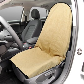 X AUTOHAUX Beige Universal Car Seat Cover Anti-Slip Towel Seat for Car Trucks