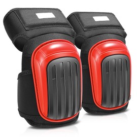 Flooring Knee Pads for Work, EVA Gel Foam Padding Construction Kneepads with Adjustable Straps, One Size, Anti-slip 600D Fabric TPR Cap for Gardening Roofing Work