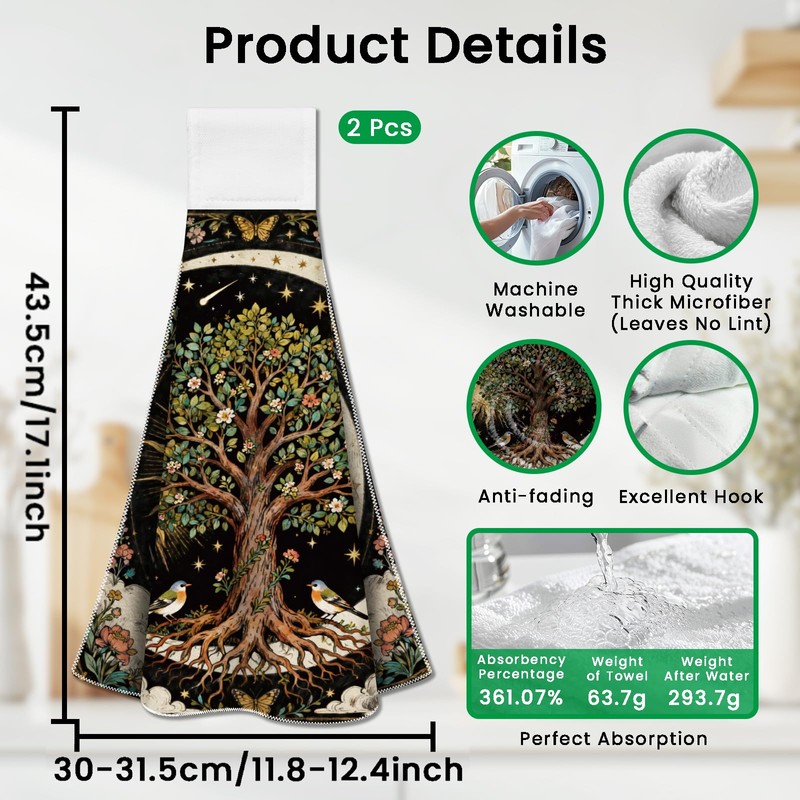 CUTHOLLOW 2 Pcs Moon and Tree of Life Hanging Kitchen