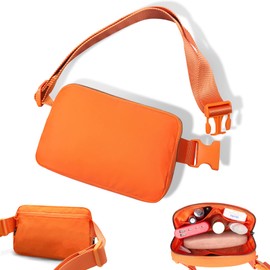 ZOMAKE Bum Bag for Women Men - Sport Bumbag Ladies Fanny Pack for Running Hiking Waist Packs Multi Pockets Water Resistant Waist Bag for Dog Walking Travel(Orange)