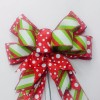 Handmade Stripes and Dots on Red Christmas Bow