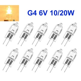 10x G4 6V 10W/20W Halogen Light Bulbs 6 Volt 10/20 Watt Dimmable 2700K for Landscape/Desk Lamp (20, watts)