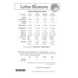 Lotus Blossom Quilt Pattern, Jelly Roll 2.5" Strip Friendly, 4 Finished Size Options