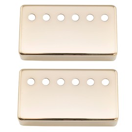 Musiclily Pro 50/52mm Nickel Silver Alloy Humbucker Pickup Covers Set for Imported Electric Guitar, Gold (Set of 2)