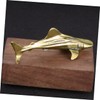 LIFKOME Brass Shark Figurine Desktop Decor Unique Shark Shaped Adornment