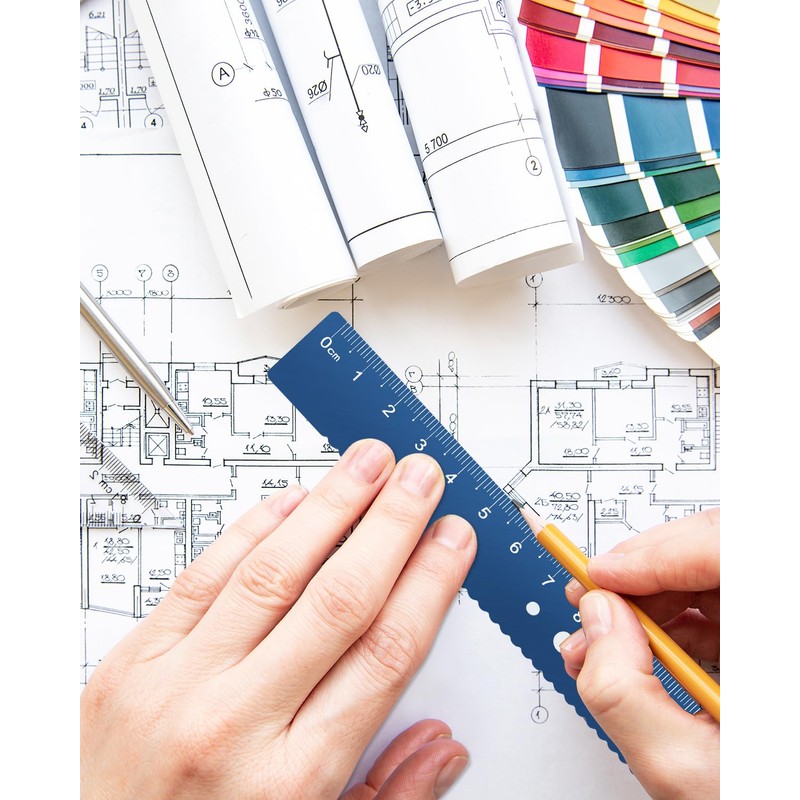 Honagu Triangular Ruler Set, 8 Pieces/2 Sets Aluminum Alloy Ruler,