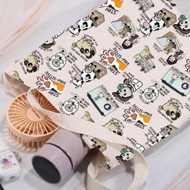 LEVLO Vet Hospital Pun Merchandise Stay Paw-Sitive Shopping Bag Veterinary Doctor Tote Bag Gift Idea For Animals Mom BFF (Stay Paw-Sitive)