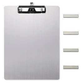 Banjiang Stainless Steel Magnetic Clipboards,Metal Clipboard with 304 Low Profile Clip,Black Board for Fridge,Cooking Recipe Splints,Message Board (9.2"x12.5" Letter)