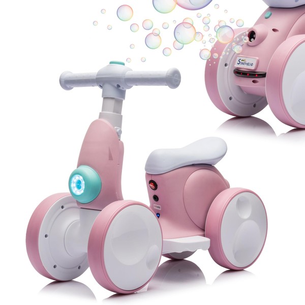 JoyRydz 6V Electric Baby Balance Bike with Bubble Machine,4 in