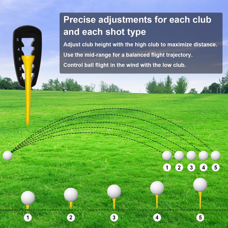 CHEERYMAGIC Golf Tee Height Tool, Precision Adjustable Golf Tee Height