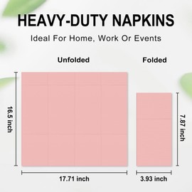 50 Pack Disposable Linen-Feel Dinner Napkins,Built-in Flatware Pocket, Pink,12x17 In,Suitable for Party, Picnic, Wedding,Events, Guest Bathrooms (Pink)