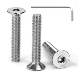 Tunejoy Countersunk Screws M6 x 35 mm Stainless Steel A2 V2A Countersunk Head Hexagon Socket DIN 7991 Full Thread with Allen Key Pack of 30