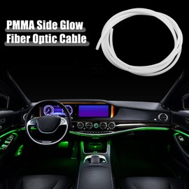 X AUTOHAUX 2.5m 8.20ft 6mm 0.24" White Universal PMMA Optic Fiber Side Glow Cable Fiber Optic Cable for Car - Pack of 1