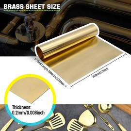YIEMI Brass Sheet Roll, Gold Foil Sheets 1000mm x 300mm x 0.2mm for Crafts, Electrical Repairs, DIY Projects