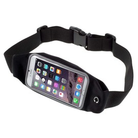 DFV mobile - Case Belt Bag Reflective with Touch Screen for Running Walking Hiking Jogging Waist Pack Waterproof Fanny Pack Pouch Compatible with BLU Energy 2 - Black
