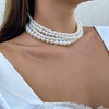 fdsmall Pearl Collar for Women Multilayer Pearl Collars 20s Flapper