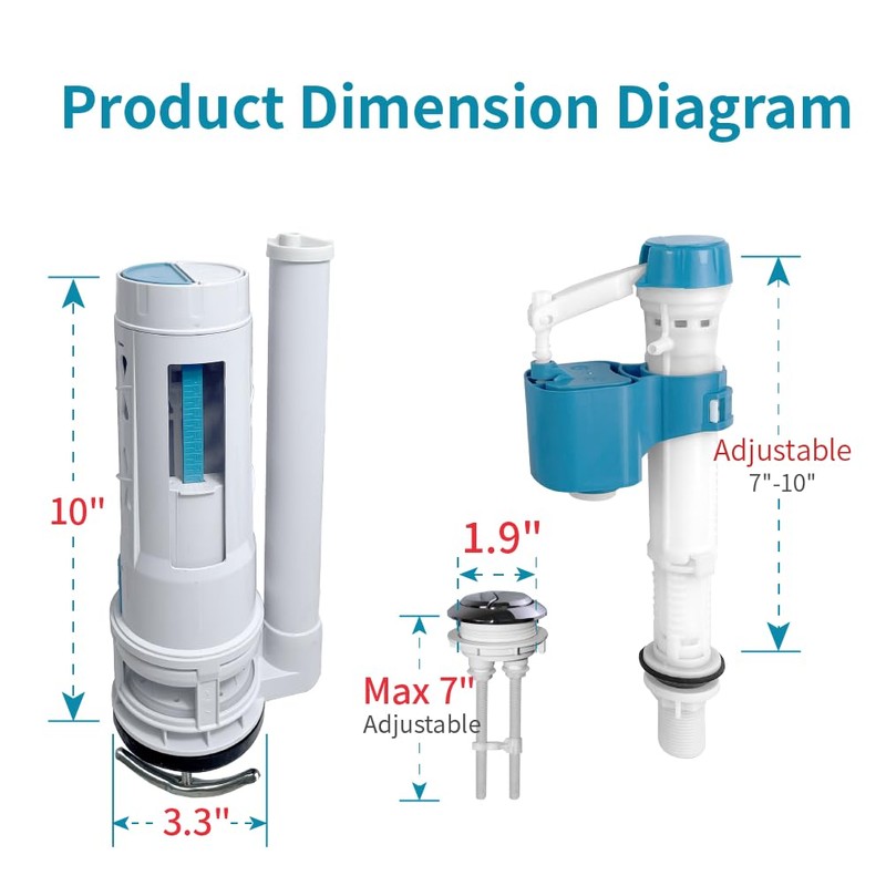 Ulinlo pouly 2-Inch Dual Flush Valve Replacement Kit for One-Piece