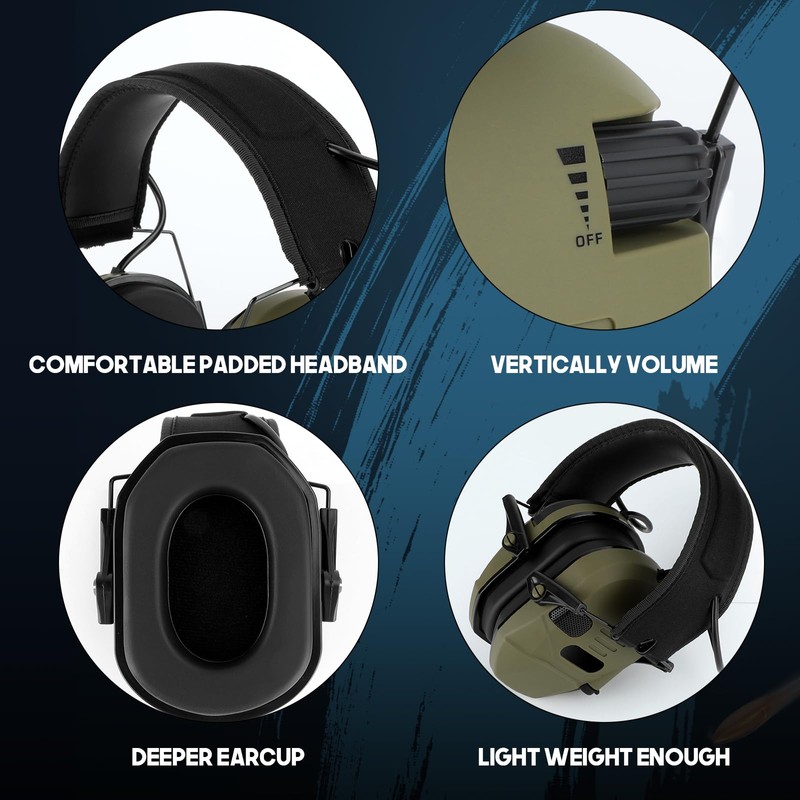 TicEaik NRR 30dB Orejeras contra Ruido, Lightweight Shooting Hunting Range