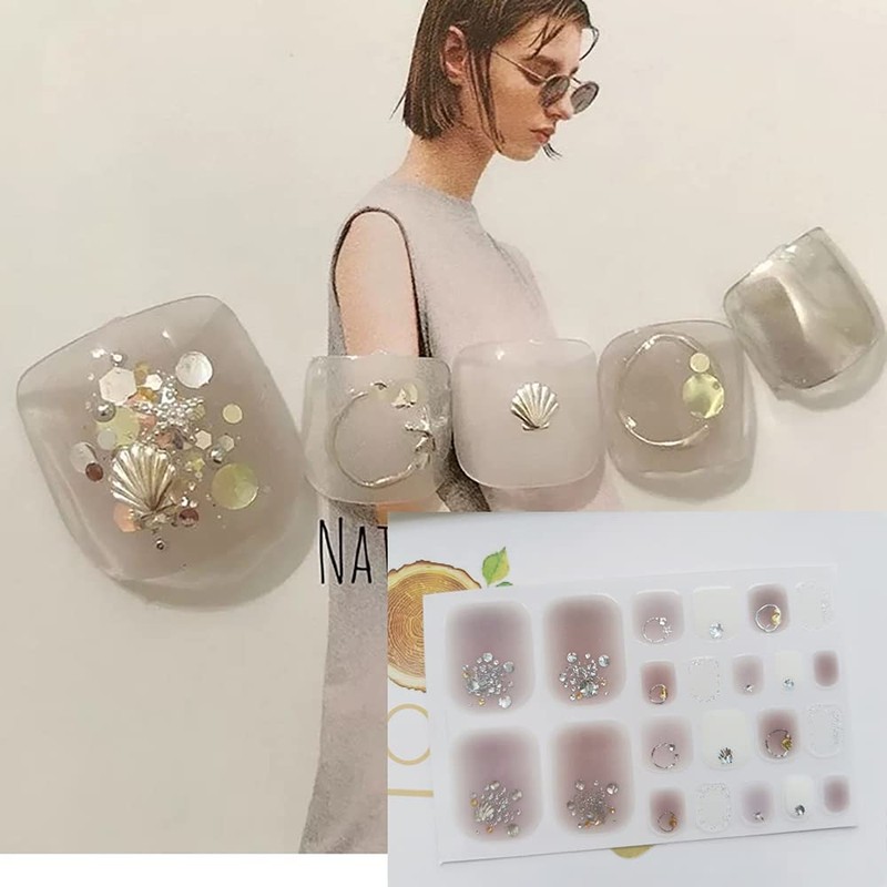 ALUBES 3D ネイルシール 足用 ６枚 ネイルステッカー 立体感 足の爪 フット ネイルシール