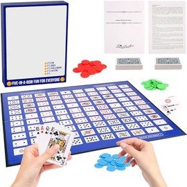 Juego de mesa de secuencia, Juego de Secuencia, Juego de Cartas con Tablero Plegable,Sequence Juego de Mesa,juego de secuencia para 2-12 jugadores,...
