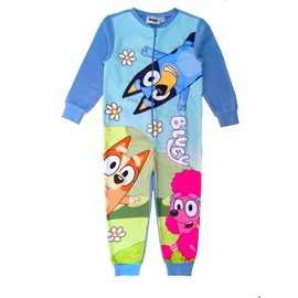 Bluey Boys Girls Kids Onesie, Sleepsuit, All in One Pyjamas, Blue, Age 2-3 Years