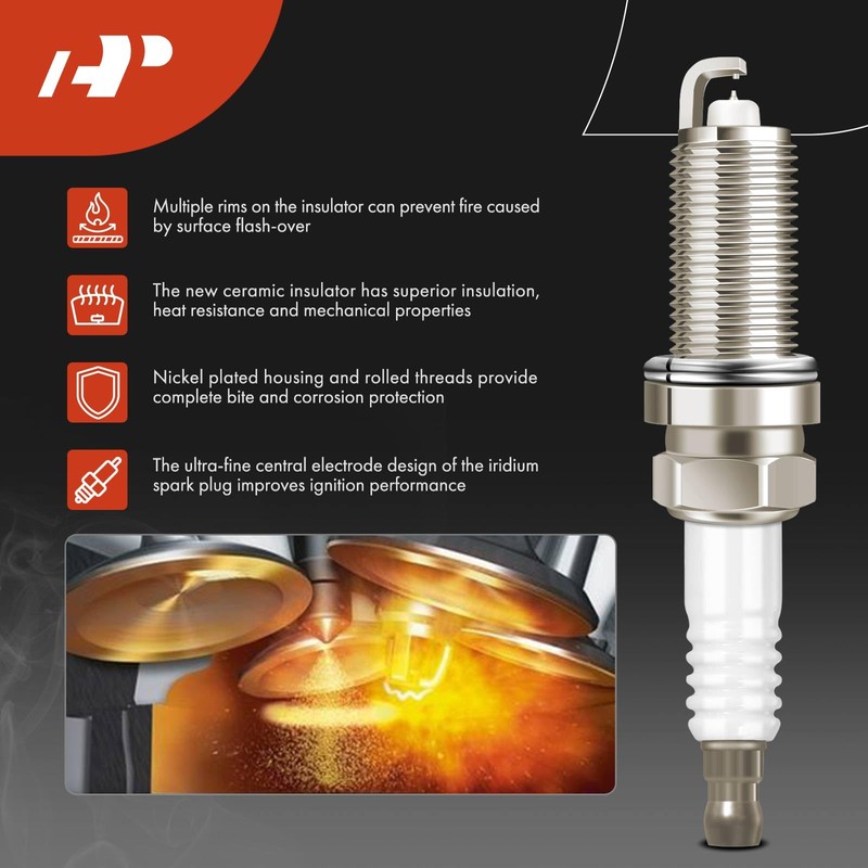 A-Premium Ignition Coil Pack and Iridium Spark Plugs Compatible with