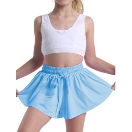 Vsaiddt Pantalones cortos holgados para niñas, pantalones cortos deportivos para correr, motociclista, Azul, 3X-Small