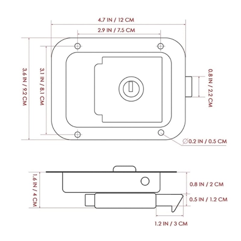 Door Lock, Trailer Lock, 304 Stainless Steel Anti-Theft Trailer Lock