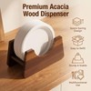 OSZKO 2PC Wooden Paper Plate Holder, Kitchen Countertop Storage for