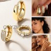 Cryzmitol 3pzs Aretes Mujer Niñas Oro Con Zirconias,joyería Moda Regalo