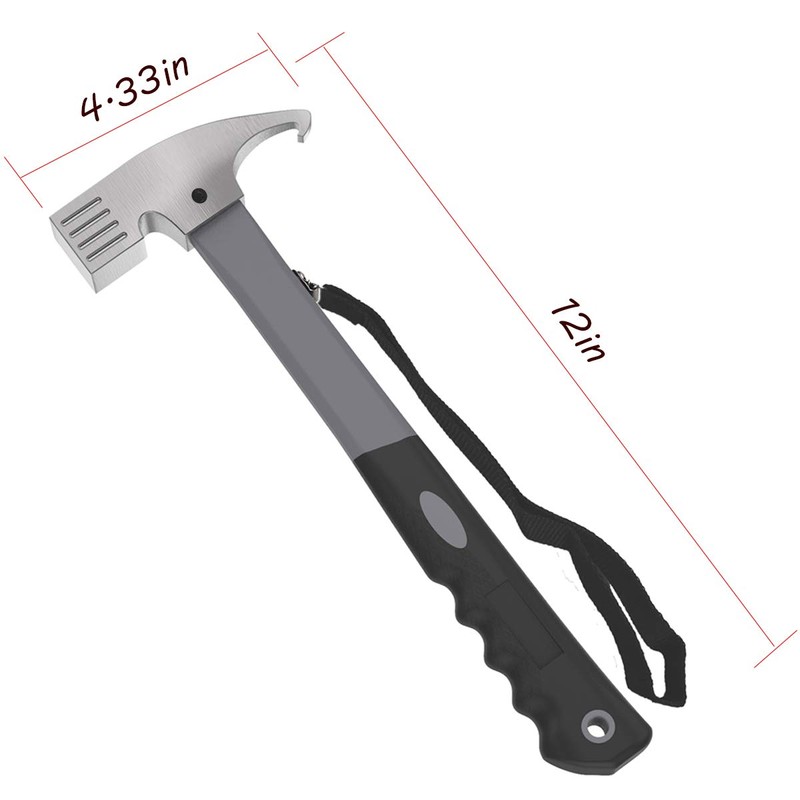 Professional Camping Hammer with Stake Puller - Heavy Duty 17oz