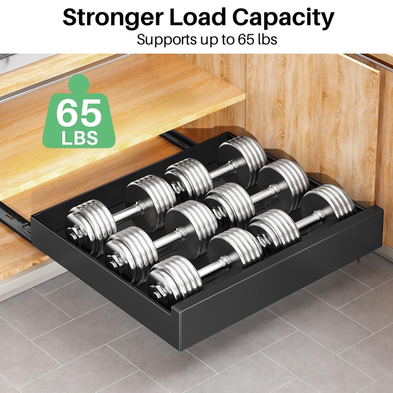 Pull out Cabinet Organizer, 21"Deep, Heavy Duty Full-Extension Slide out